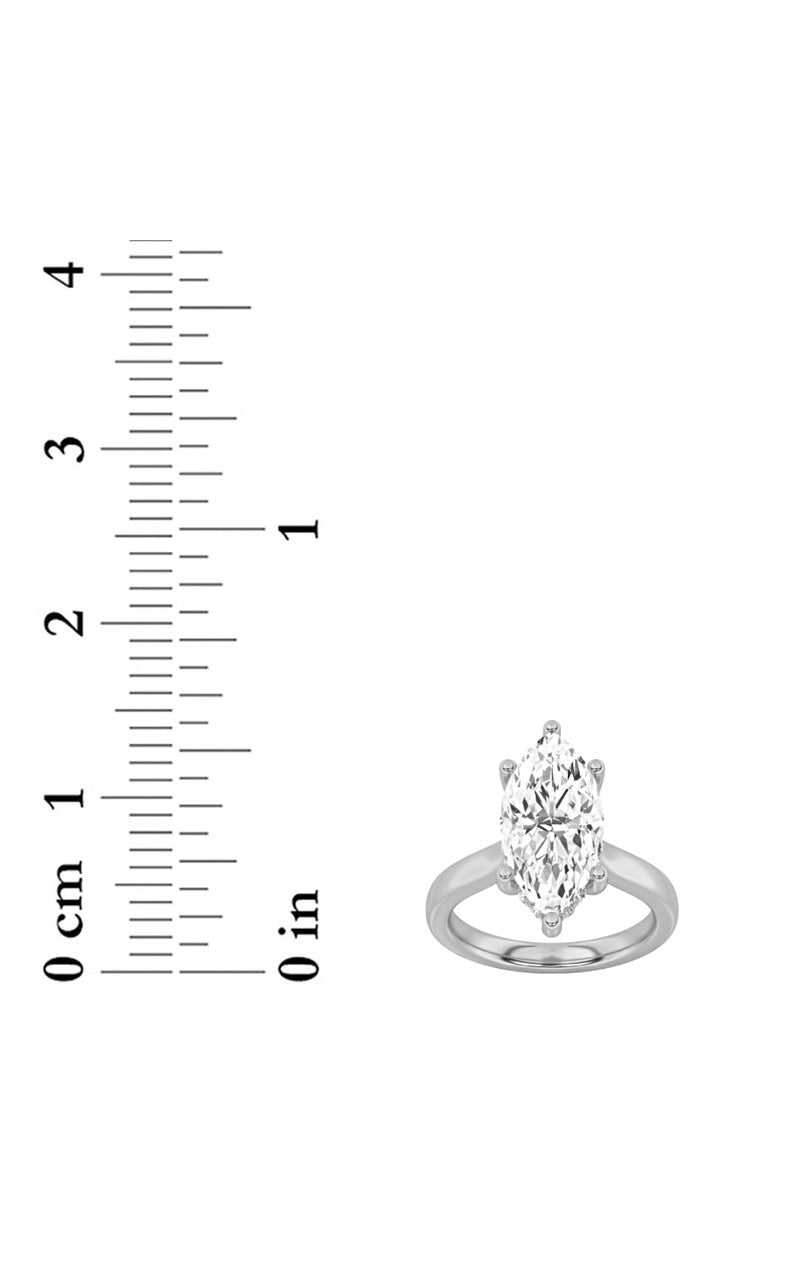 2CTW Marquise Shaped Lab Grown Diamond (F/VS) Hidden Halo Cathedral Shank Engagement Ring in 14K Gold