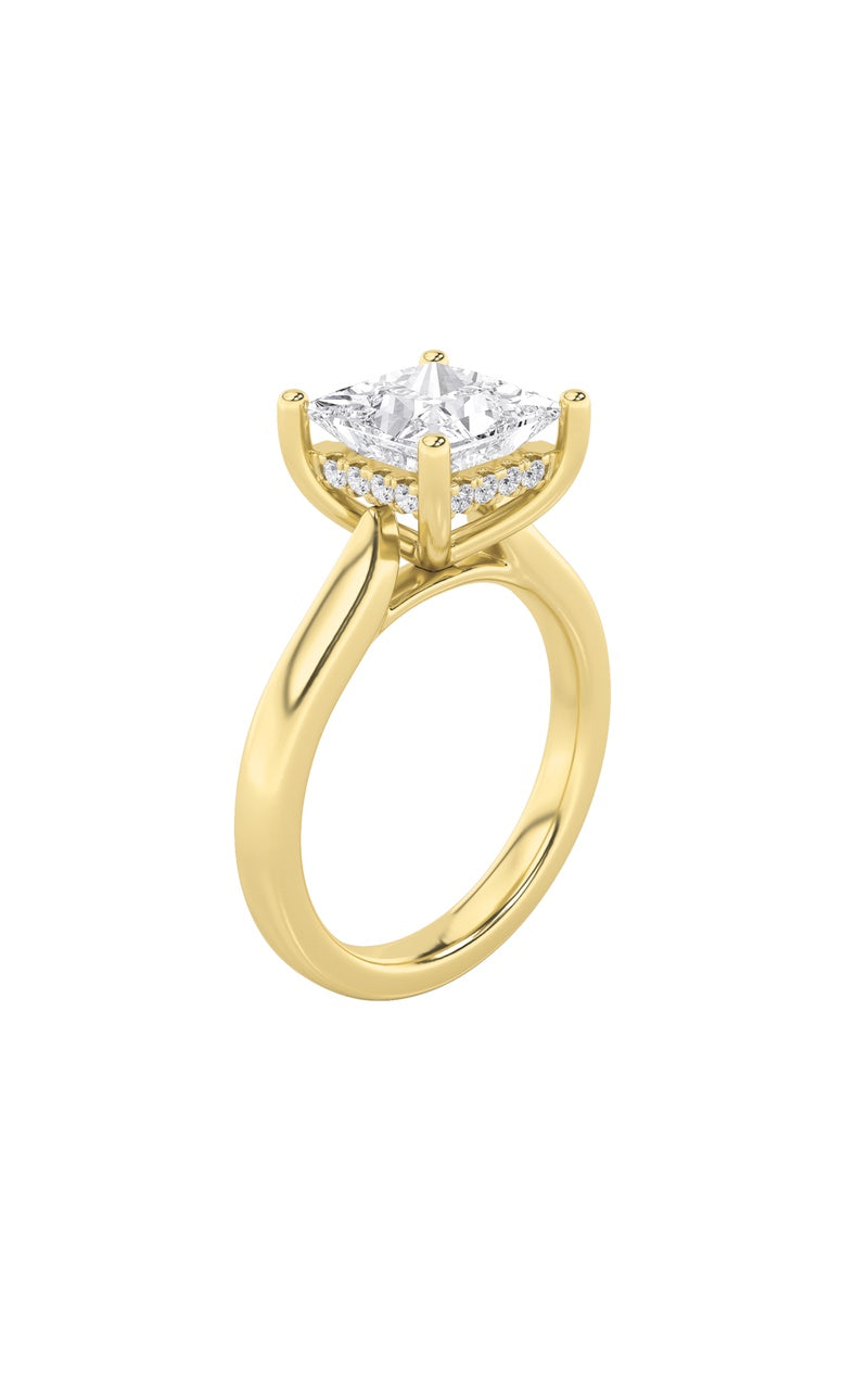 2CTW Princess Shaped Lab Grown Diamond (F/VS) Ring in 14K White Gold
