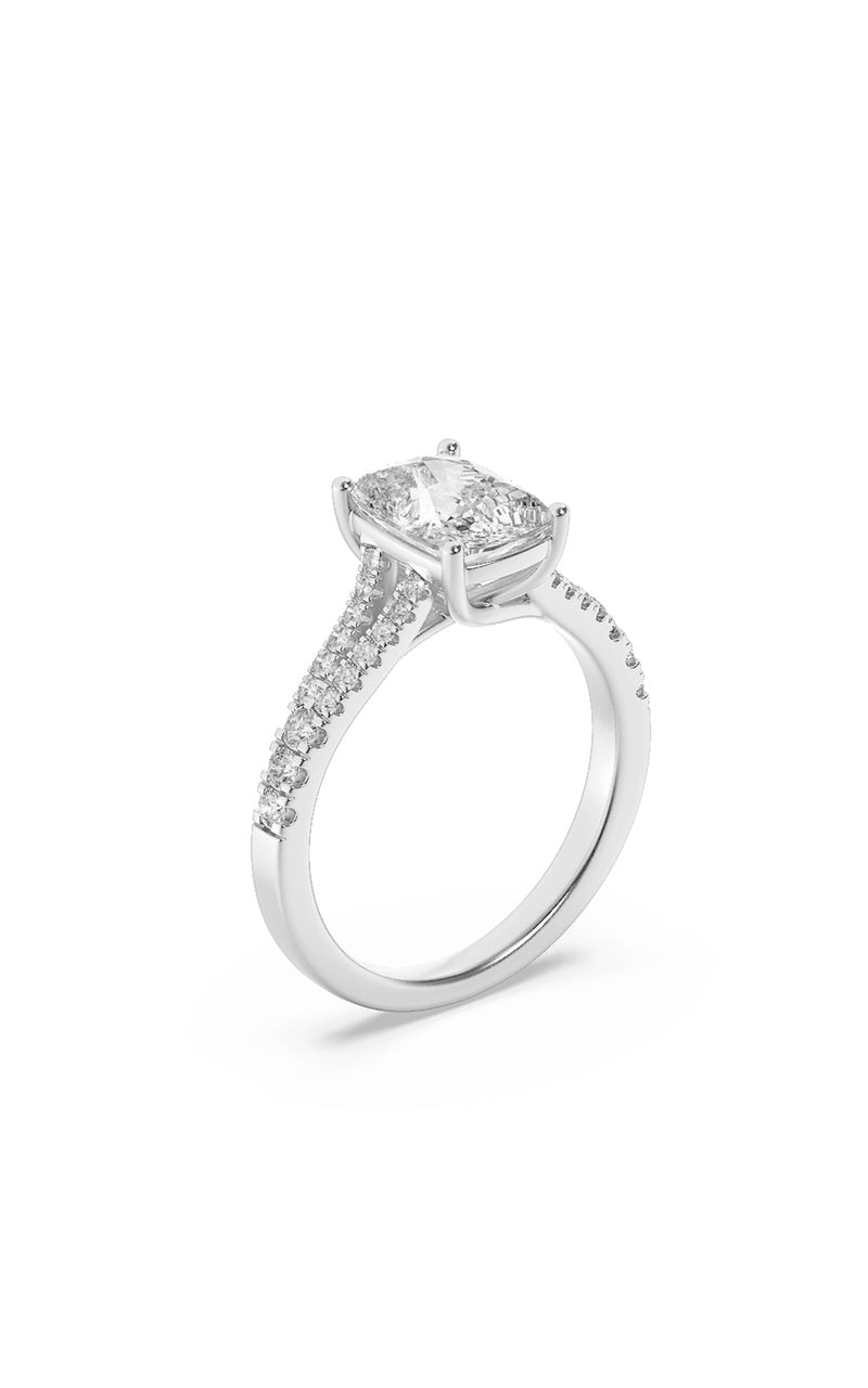 2.25Cttw Elongated Cushion Shaped Lab Grown Diamond (F/VS) Split Shank Accented Enagagement Ring in14K Gold