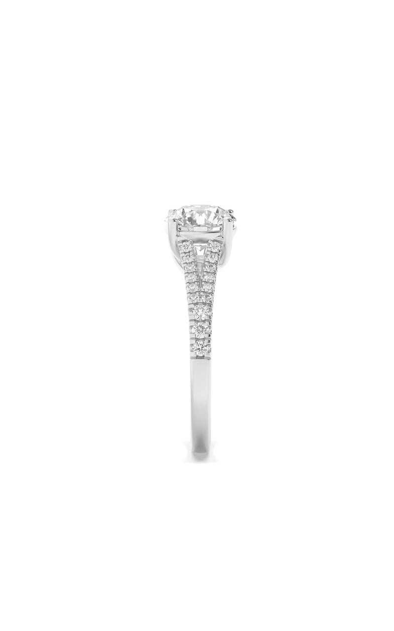 4Cttw Round Shaped Lab Grown Diamond (F/VS) SplitShank Trellis Engagement Ring in 14K Gold