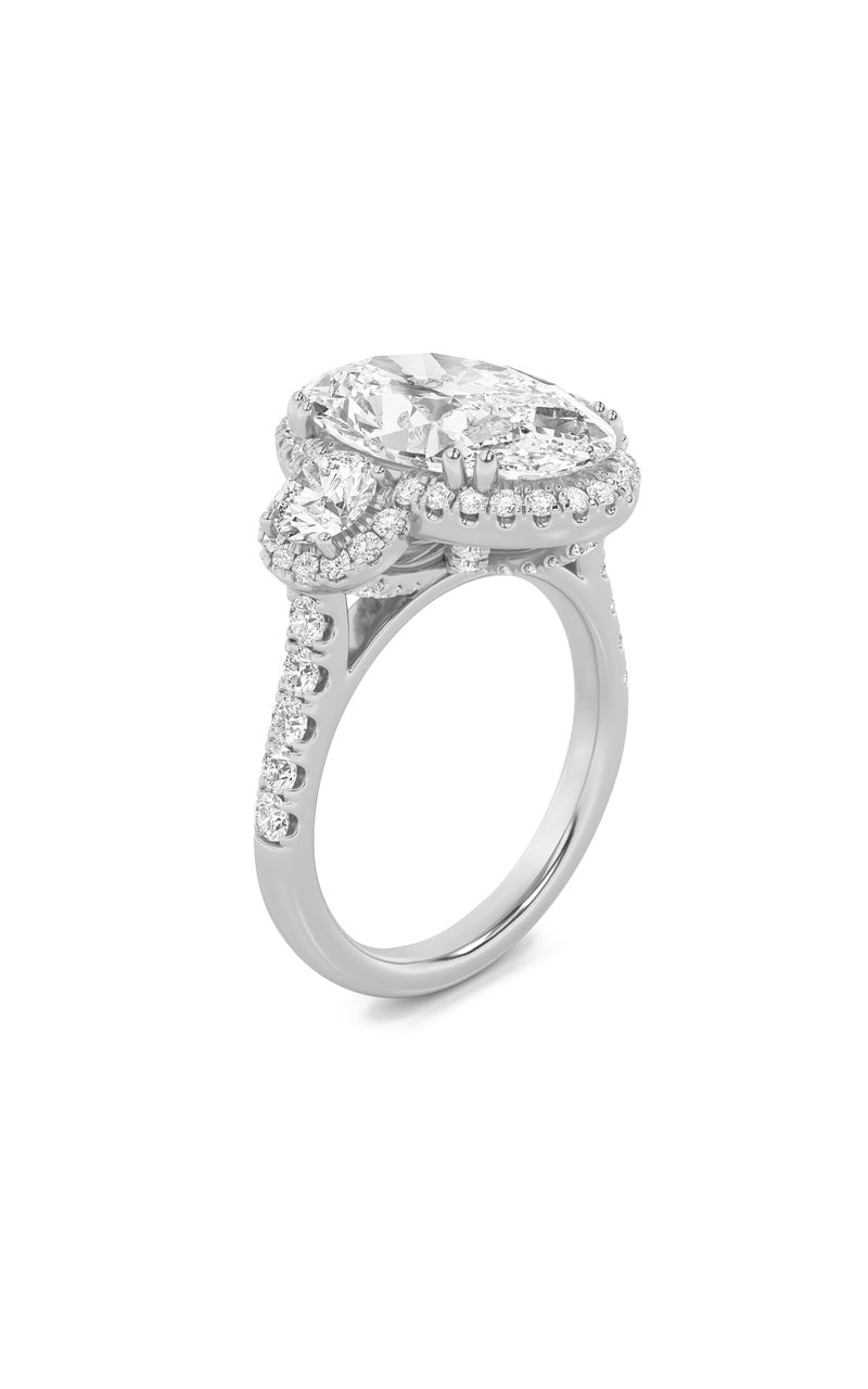 7.5Cttw Oval Shaped Lab Grown Diamond (F/VS) BoldStatement Accented Ring in 14K Gold
