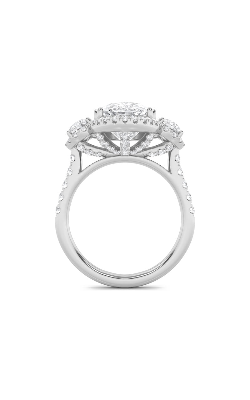 7.5Cttw Oval Shaped Lab Grown Diamond (F/VS) BoldStatement Accented Ring in 14K Gold