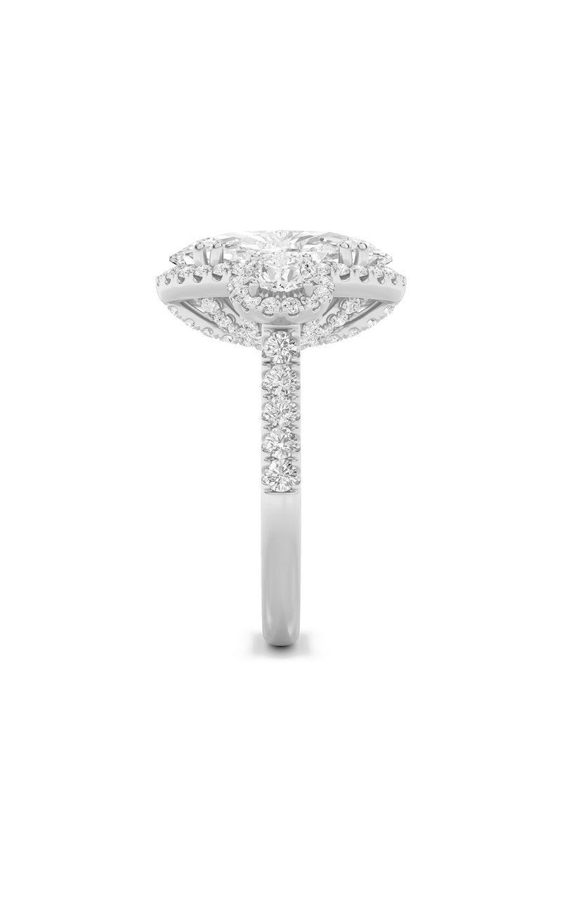 7.5Cttw Oval Shaped Lab Grown Diamond (F/VS) BoldStatement Accented Ring in 14K Gold