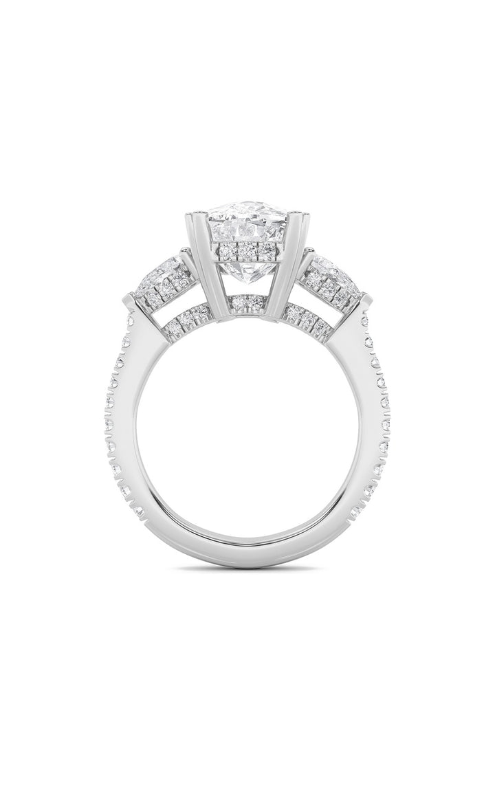 6.5Cttw Elongated Cushion Shaped Lab Grown Diamond(F/VS) Bold Accented Engagement Ring in 14K Gold