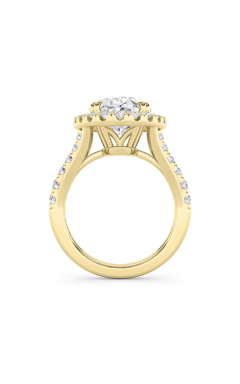 6Cttw Oval Shaped Lab Grown Diamond (G/VS) Bold Accented Engagement Ring in 14K Gold