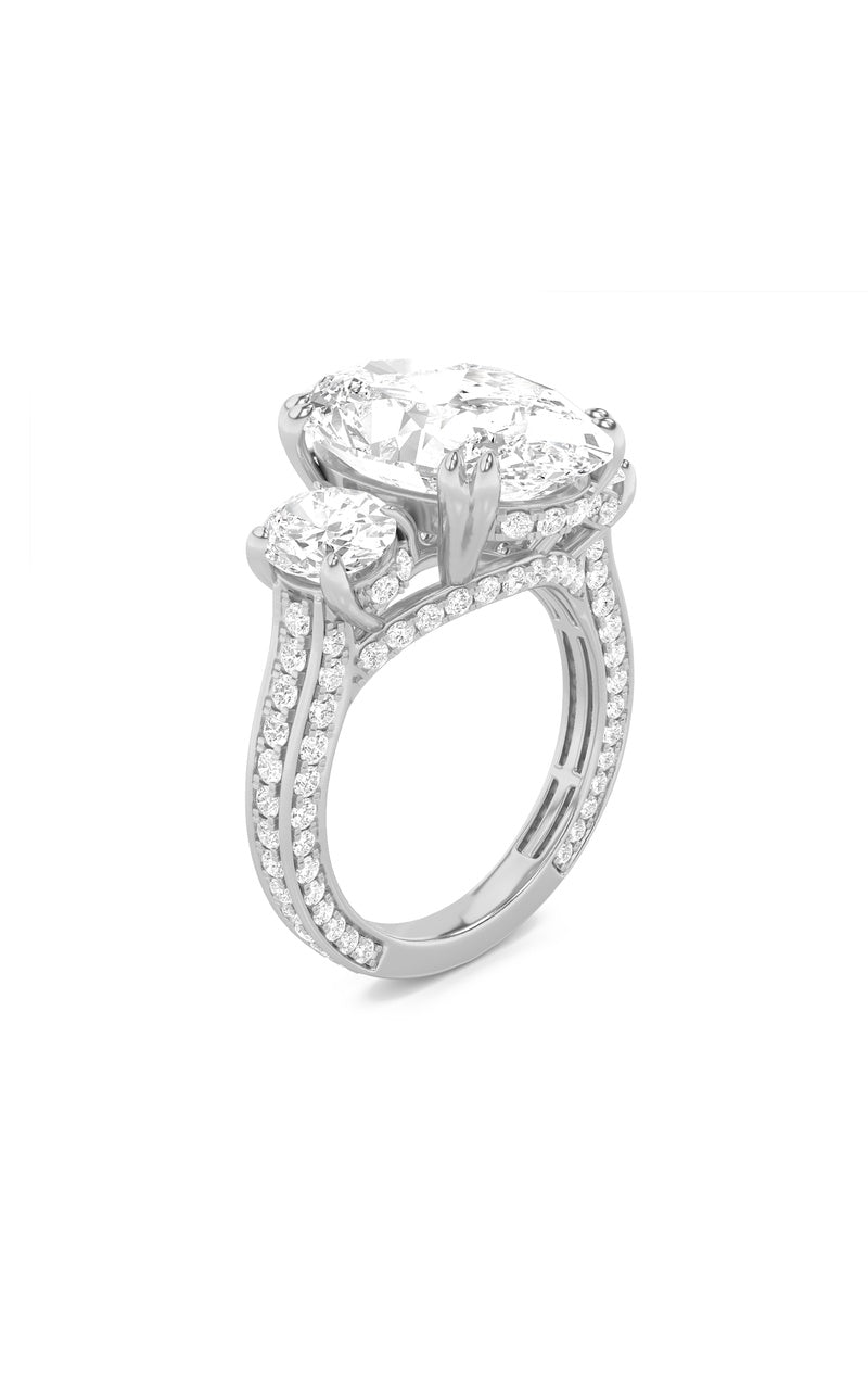 9Cttw Oval Shaped Lab Grown Diamond (F/VS) Bold Statement Accented Ring in 14K Gold