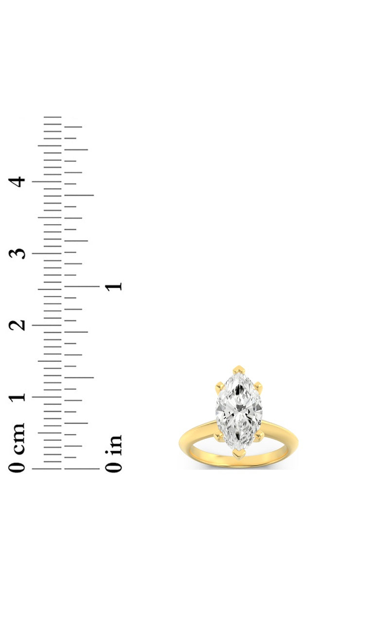 2CTW Marquise Shaped Lab Grown Diamond (G/VS) Knife Edge Shank Solitaire Engagement Ring in 14K Gold