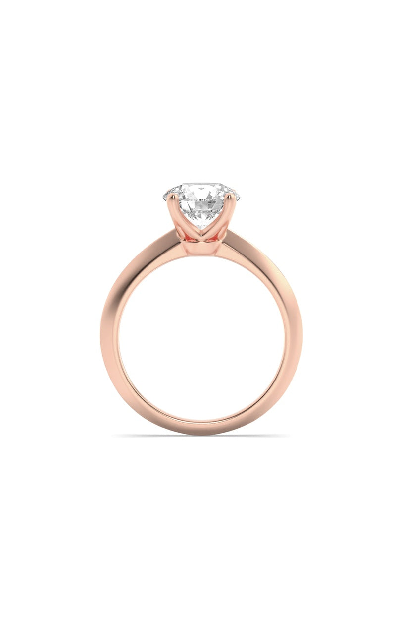 2CTW Round Shaped Lab Grown Diamond (F/VS) Knife Edge Shank Solitaire Engagement Ring in 14K Gold