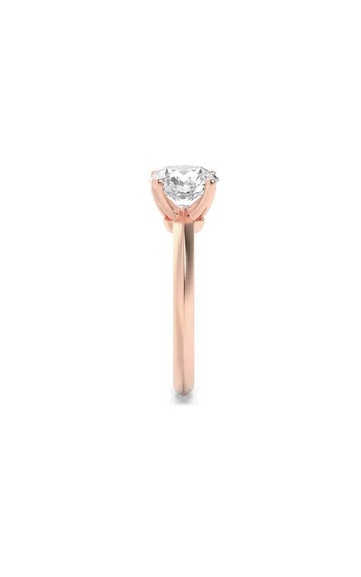 2CTW Round Shaped Lab Grown Diamond (F/VS) Knife Edge Shank Solitaire Engagement Ring in 14K Gold