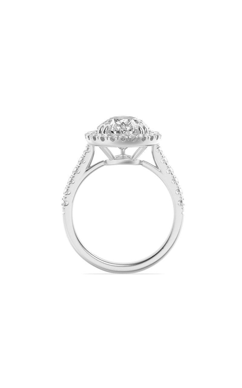 6.25CTW Pear Shaped Lab Grown Diamond (F/VS) Bold Accented Engagement Ring in 14K Gold