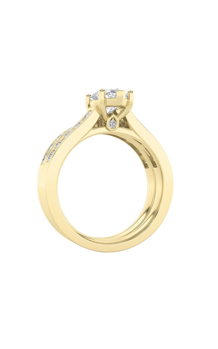 2Cttw Marquise Shaped Lab Grown Diamond (F/VS) Channel Set Bridal Engagement Ring in 14K Gold