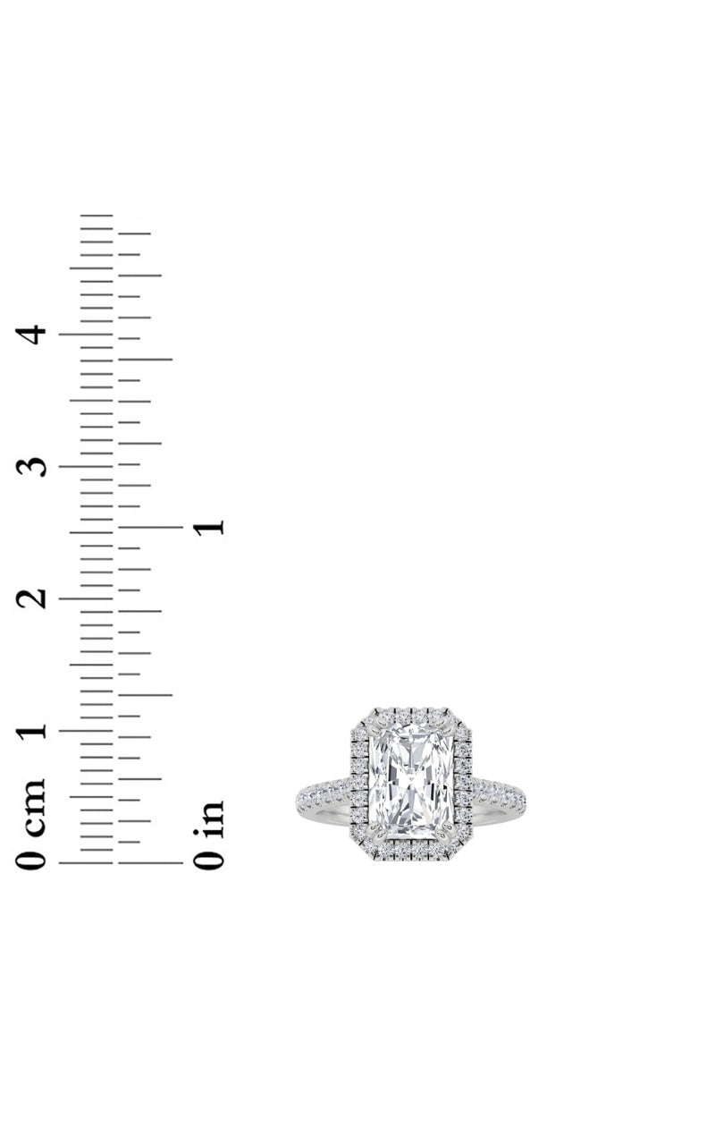 3CTW Radiant Shaped Lab Grown Diamond (F/VS) Classic Halo Accented Engagement Ring in 14K Gold
