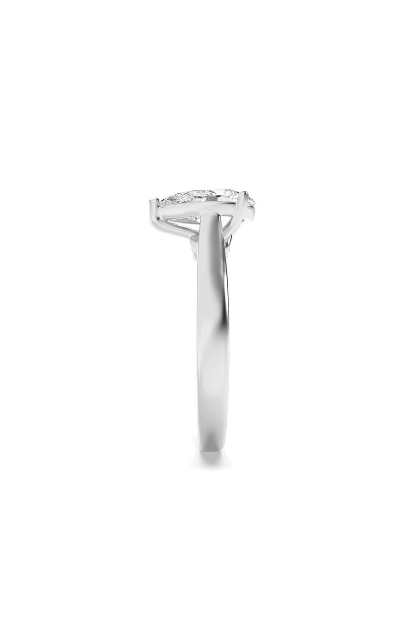 1.25CTW Pear Shaped Lab Grown Diamond (F/VS) Accented Bridge Shank Engagement Ring in 14K Gold