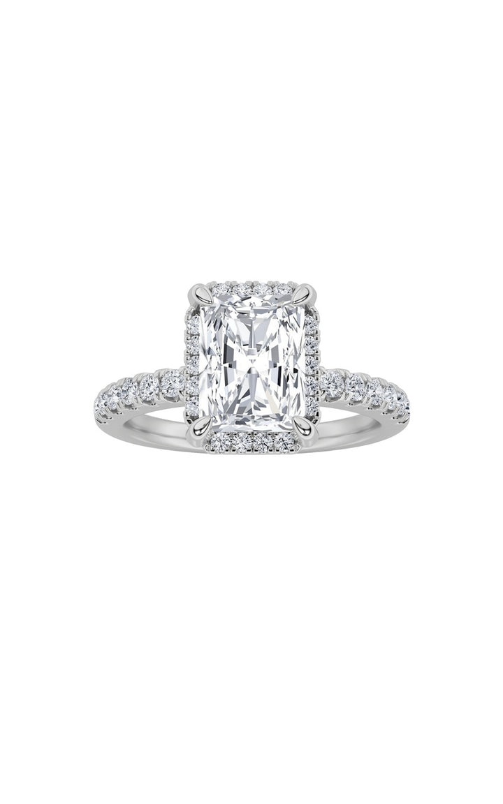 2Cttw Radiant Shaped Lab Grown Diamond (F/VS) HaloAccented Engagement Ring in 14K Gold