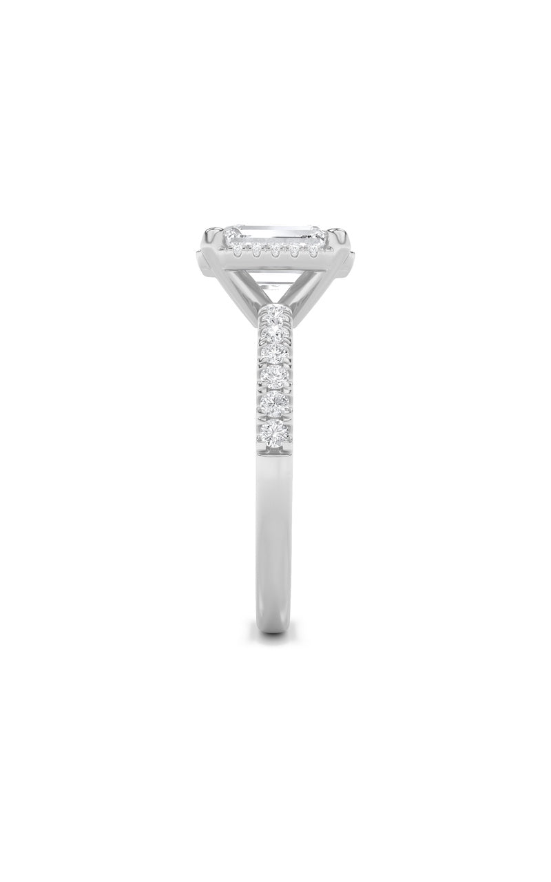 2Cttw Radiant Shaped Lab Grown Diamond (F/VS) HaloAccented Engagement Ring in 14K Gold