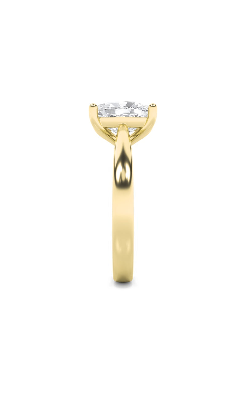 2CTW Elongated Cushion Shaped Lab Grown Diamond (G/VS) Classic Shank Solitaire Engagement Ring in 14K Gold