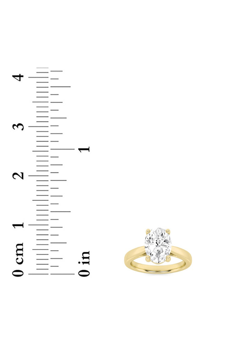1CTW Oval Shaped Lab Grown Diamond (F/VS) Classic Shank Solitaire Engagement Ring in 14K Gold