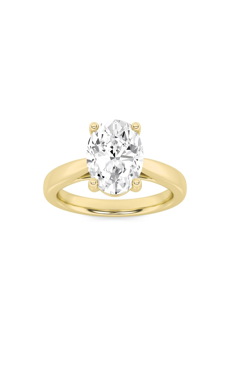 2CTW Oval Shaped Lab Grown Diamond (F/VS) Classic Shank Solitaire Engagement Ring in 14K Gold