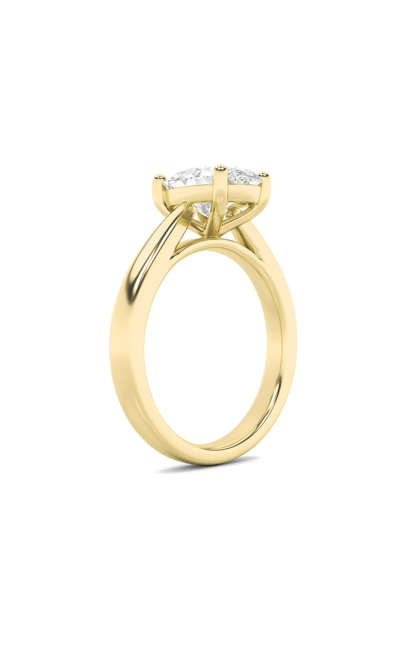2Cttw Oval Shaped Lab Grown Diamond (F/VS) ClassicShank Solitaire Engagement Ring in 14K Gold