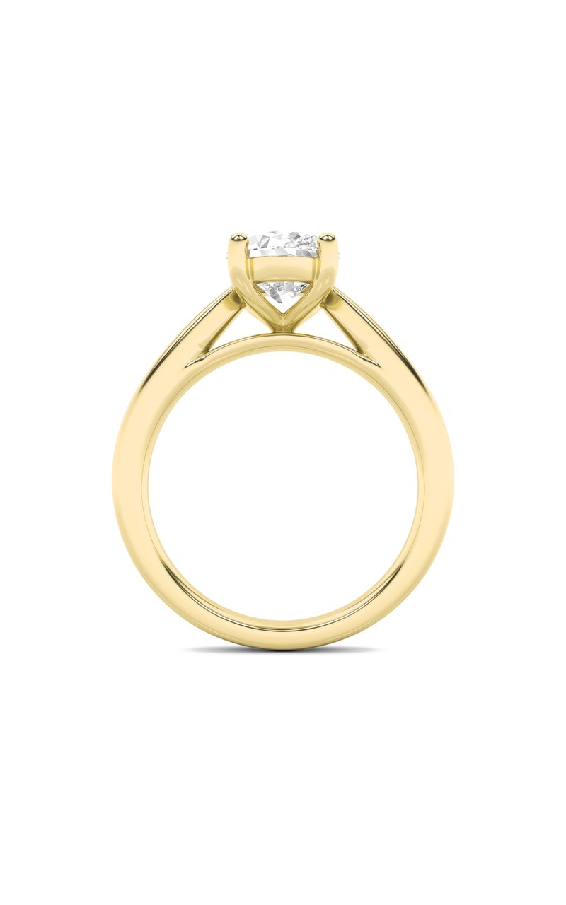 2Cttw Oval Shaped Lab Grown Diamond (F/VS) ClassicShank Solitaire Engagement Ring in 14K Gold