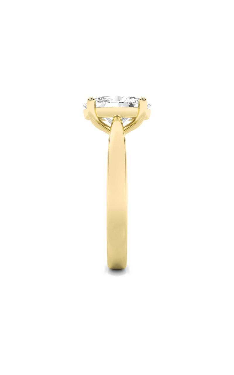 2CTW Oval Shaped Lab Grown Diamond (F/VS) Classic Shank Solitaire Engagement Ring in 14K Gold