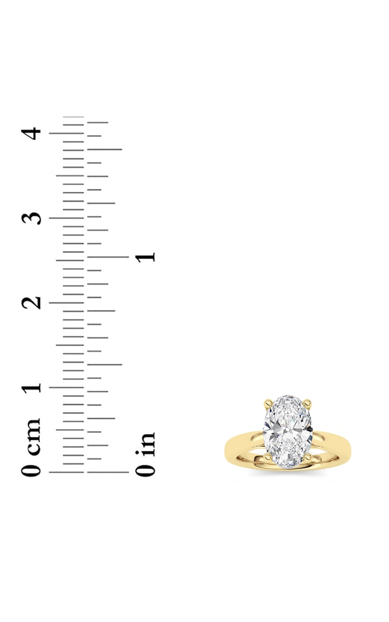 2CTW Oval Shaped Lab Grown Diamond (F/VS) Classic Shank Solitaire Engagement Ring in 14K Gold