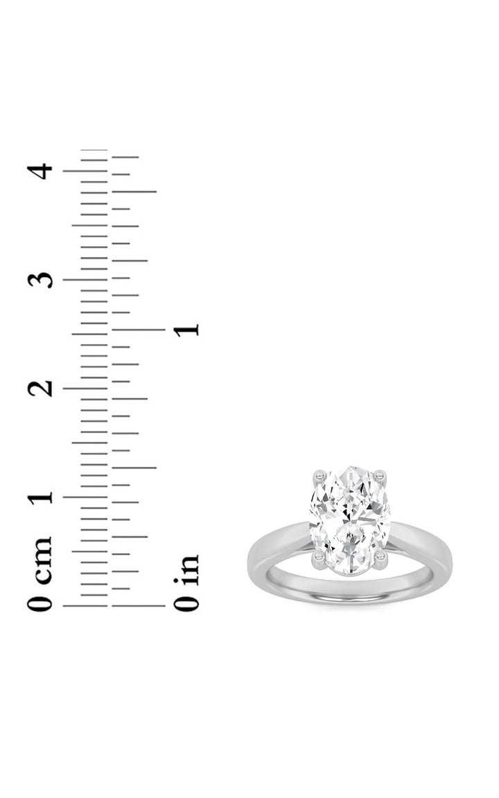 5CTW Oval Shaped Lab Grown Diamond (F/VS) Classic Shank Solitaire Engagement Ring in 14K Gold