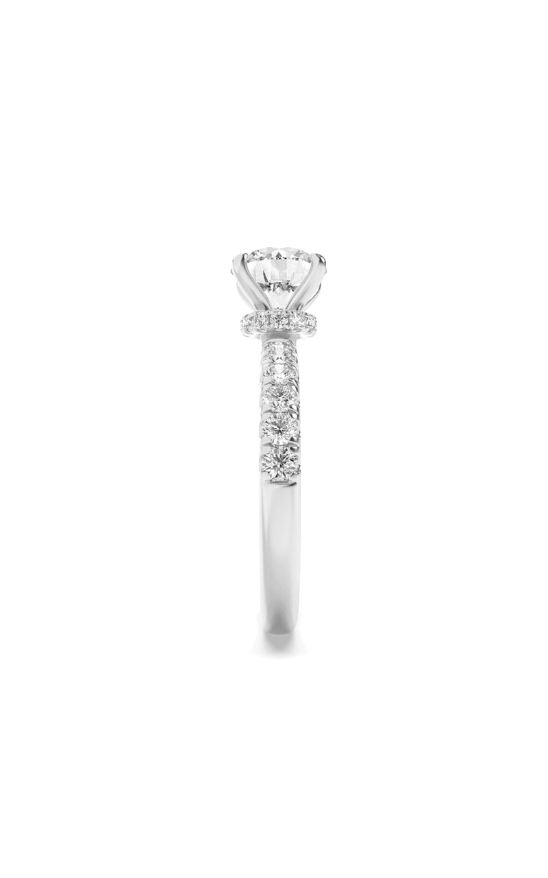 2Cttw Round Shaped Lab Grown Diamond (F/VS) HiddenHalo Accented Ring in 14K Gold