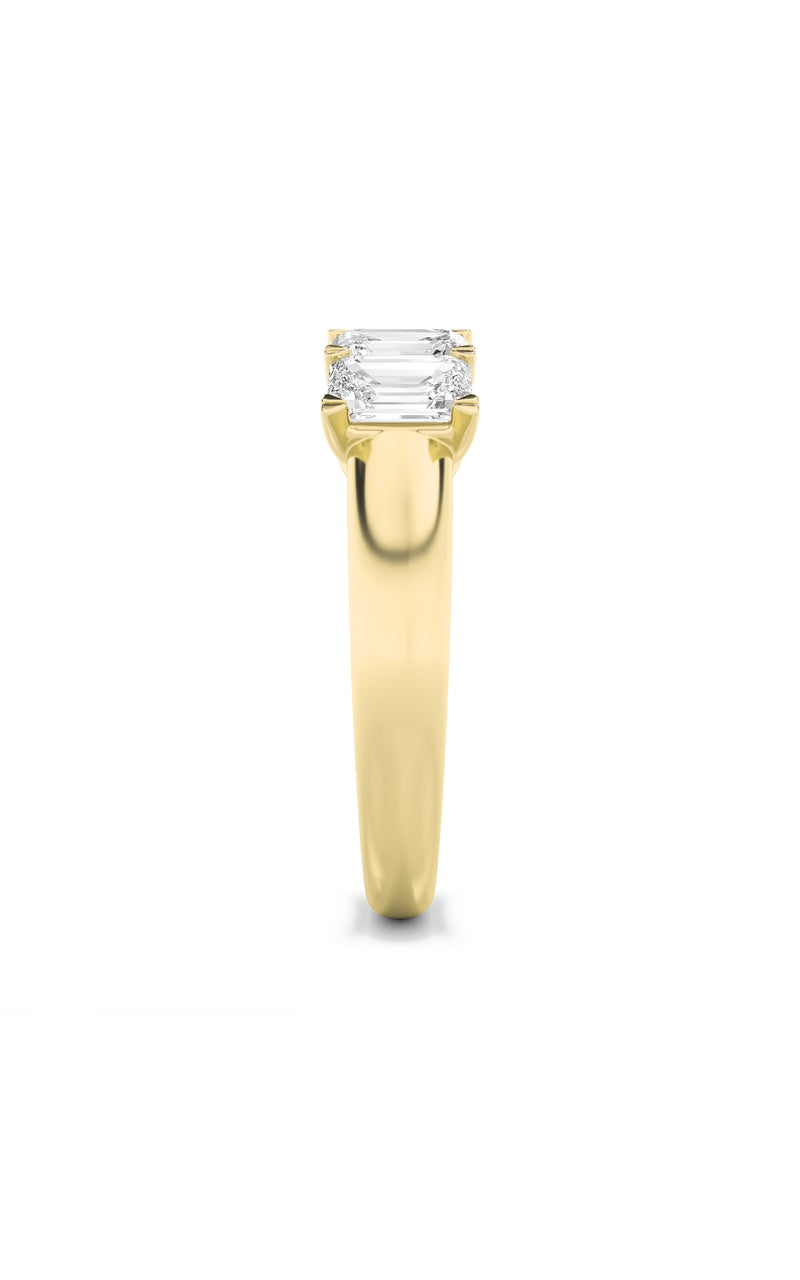 2Cttw Emerald Shaped Lab Grown Diamond (F/VS) FiveStone Band Ring in 14K Gold