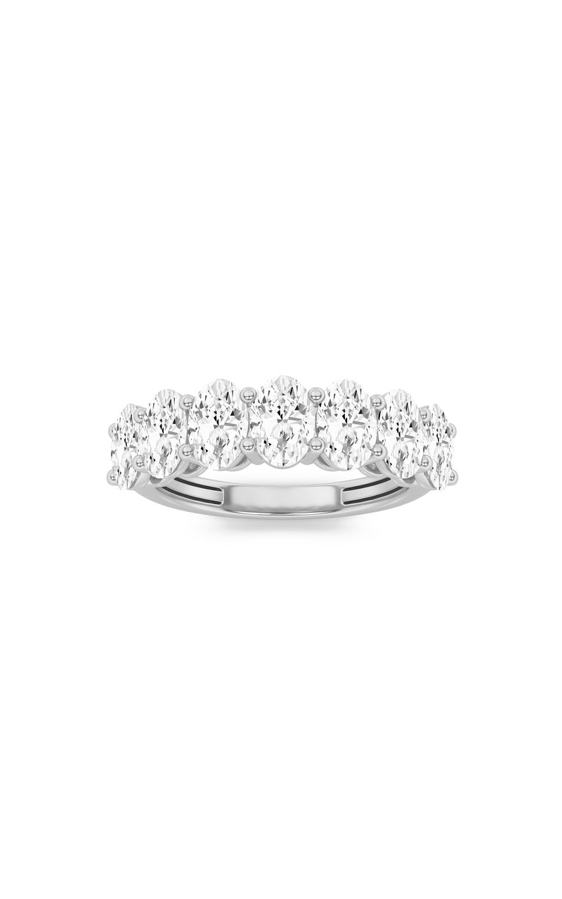 2Cttw Oval Shaped Lab Grown Diamond (F/VS) Seven Stone Band Ring in 14K Gold