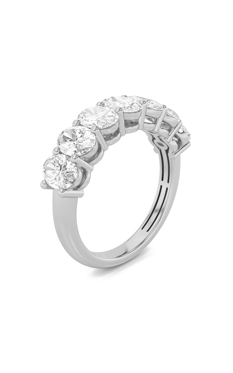 2Cttw Oval Shaped Lab Grown Diamond (F/VS) Seven Stone Band Ring in 14K Gold