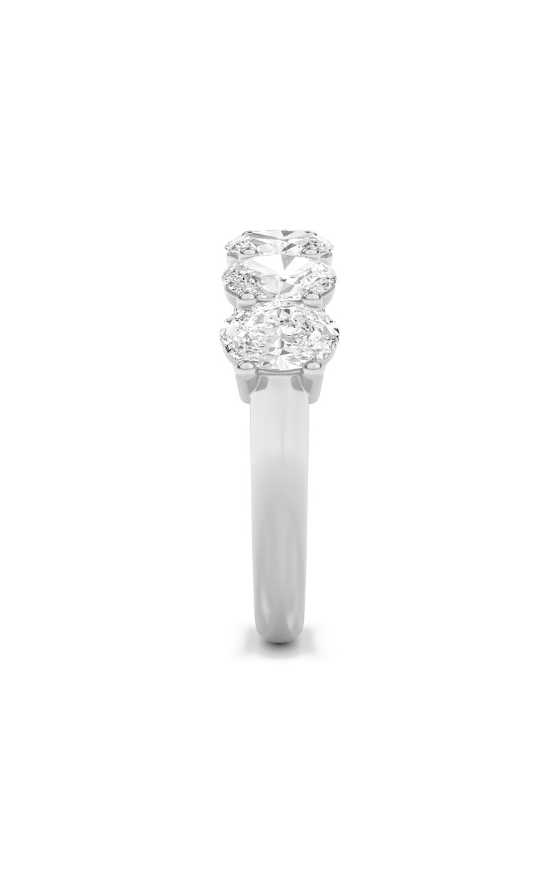 2CTW Oval Shaped Lab Grown Diamond (F/VS) Seven Stone Band Ring in 14K Gold