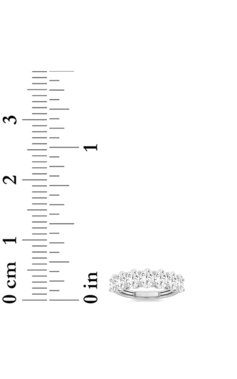 2CTW Oval Shaped Lab Grown Diamond (F/VS) Seven Stone Band Ring in 14K Gold