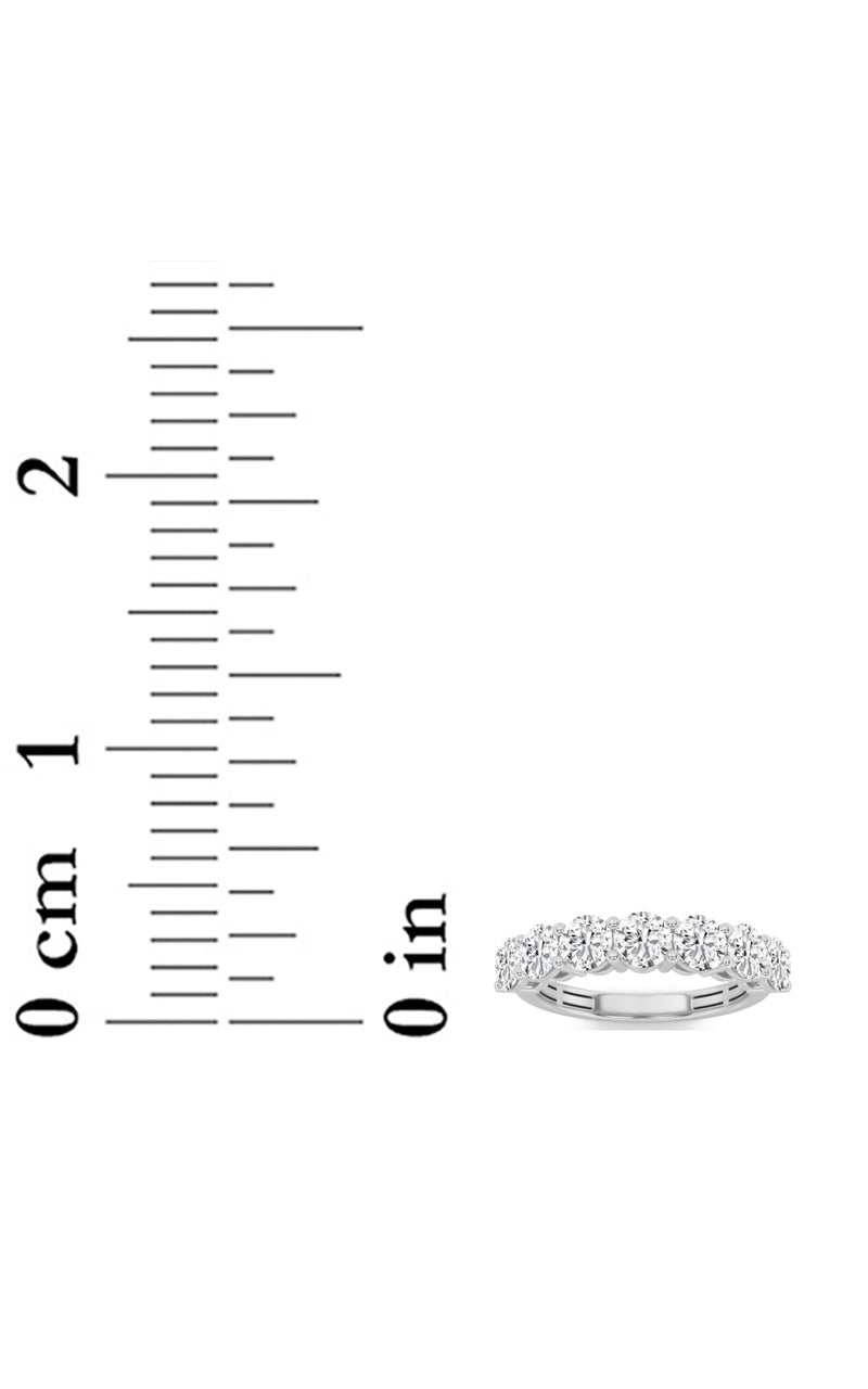 2CTW Round Shaped Lab Grown Diamond (F/VS) Seven Stone Band Ring in 14K Gold