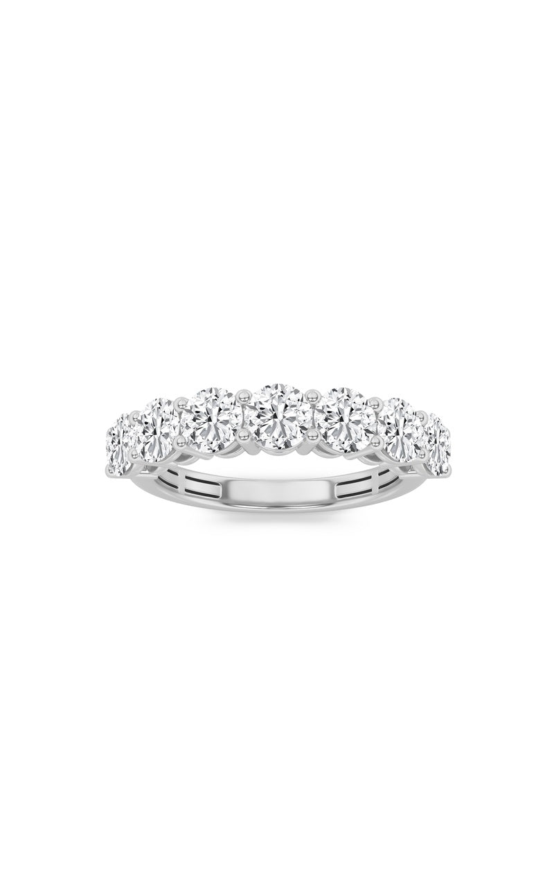 3Cttw Round Shaped Lab Grown Diamond (F/VS) SevenStone Band Ring in 14K Gold