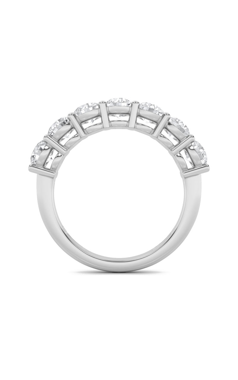 3Cttw Round Shaped Lab Grown Diamond (F/VS) SevenStone Band Ring in 14K Gold