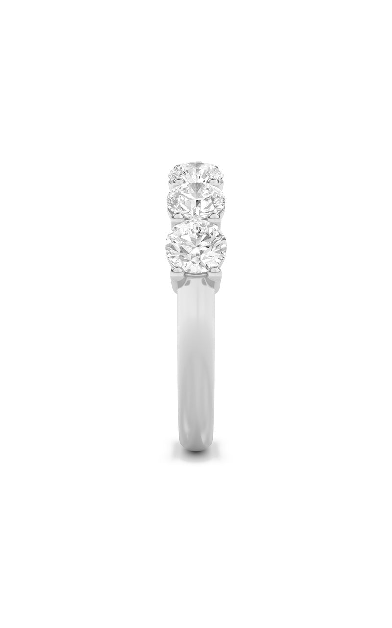 3Cttw Round Shaped Lab Grown Diamond (F/VS) SevenStone Band Ring in 14K Gold