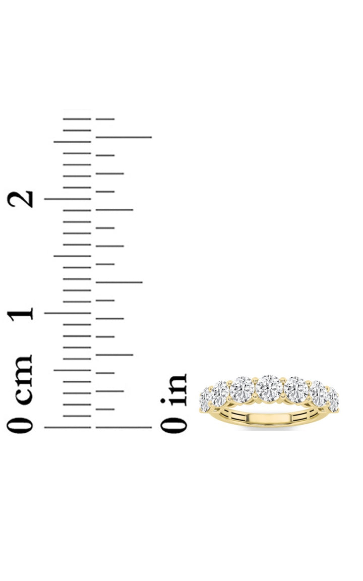 3Cttw Round Shaped Lab Grown Diamond (F/VS) Seven Stone Band Ring in 14K Gold