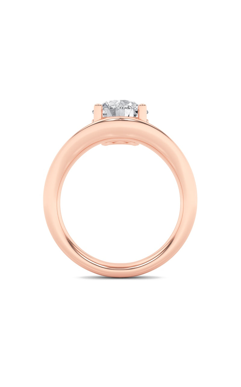 2CTW Round Shaped Lab Grown Diamond (F/VS) Accented Solitaire Fancy Engagement Ring in 14K Gold