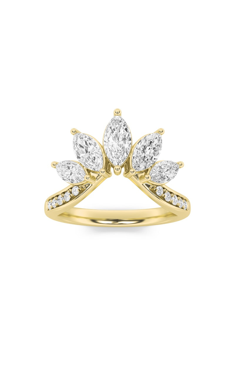1.5Cttw Marquise Shaped Lab Grown Diamond (F/VVS)Fancy Contour Ring in 14K Gold