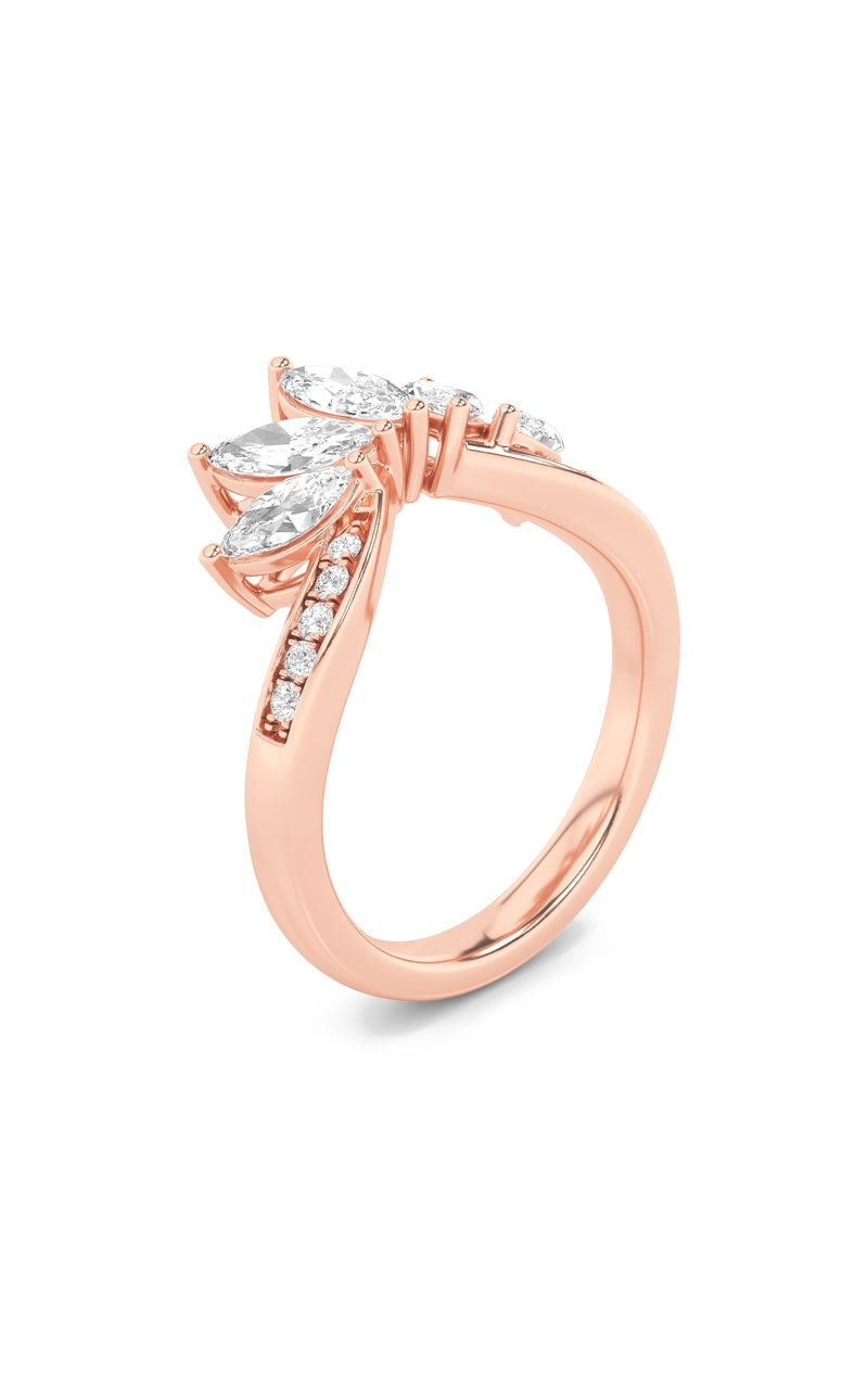 1.5Cttw Marquise Shaped Lab Grown Diamond (F/VVS)Fancy Contour Ring in 14K Gold