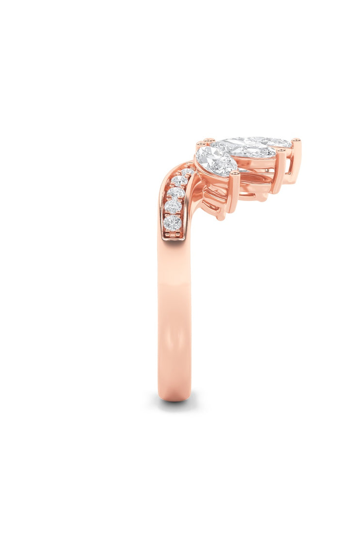 1.5CTW Marquise Shaped Lab Grown Diamond (F/VVS) Fancy Contour Ring in 14K Gold