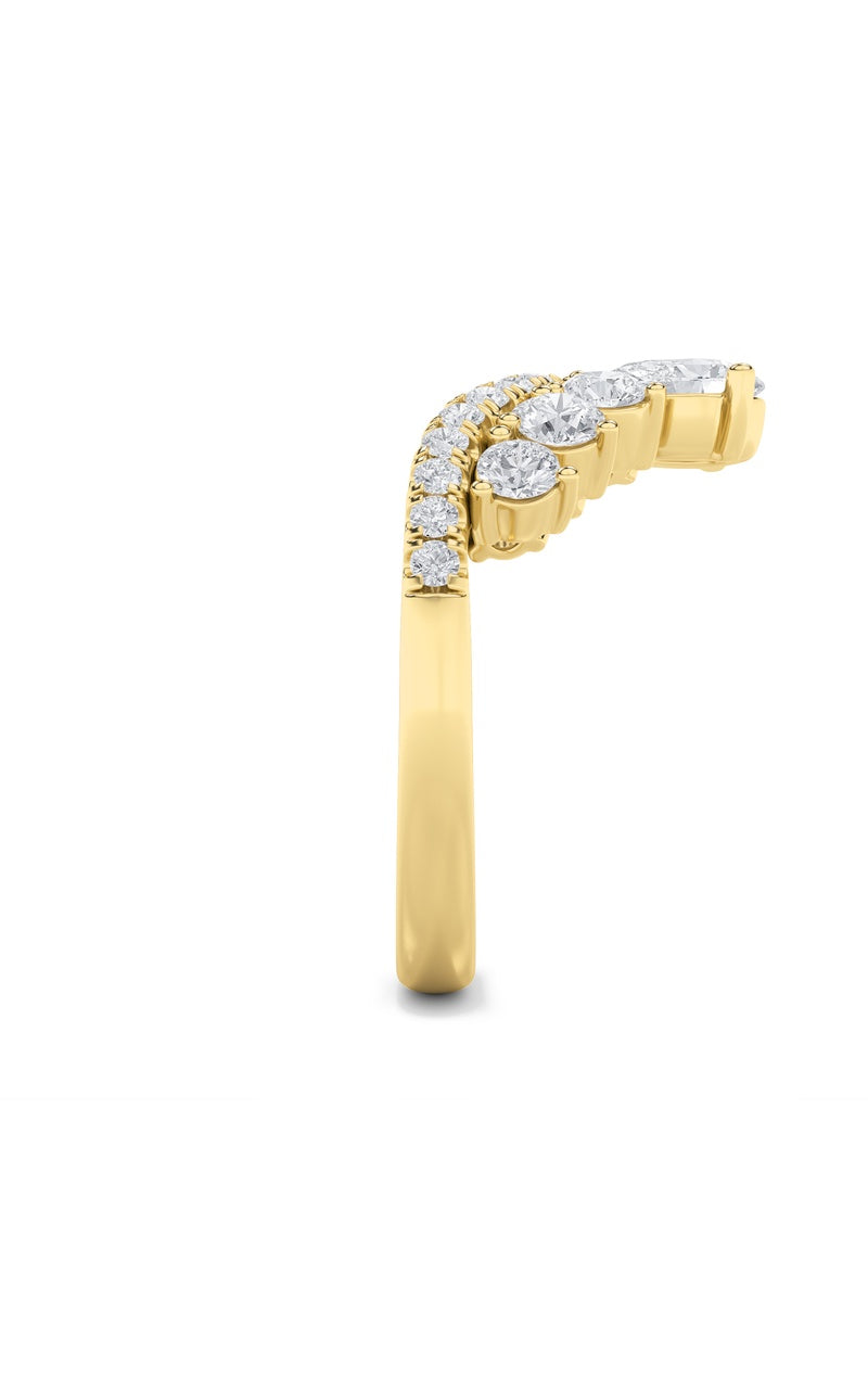 1.5Cttw Pear Shaped Lab Grown Diamond (F/VS) FancyContour Ring in 14K Gold