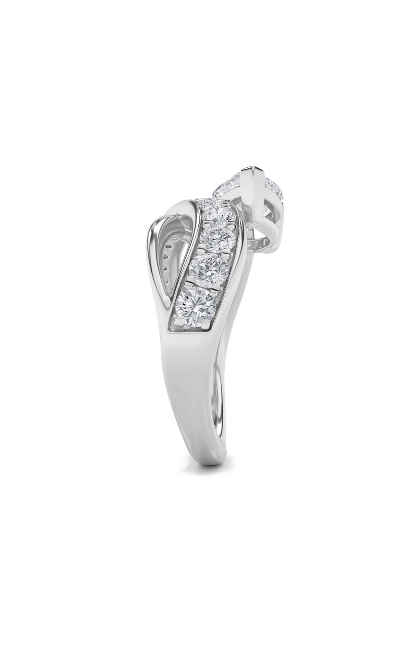 2CTW Pear Shaped Lab Grown Diamond (F/VS) Fashion AccentedEngagement Ring in 14K Gold
