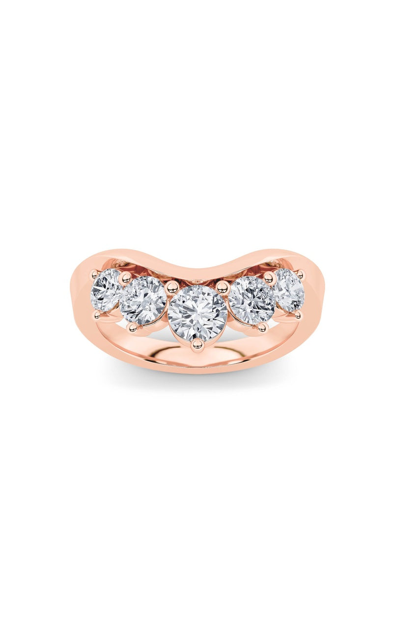 1Cttw Round Shaped Lab Grown Diamond (F/VS) FancyContour Ring in 14K Gold
