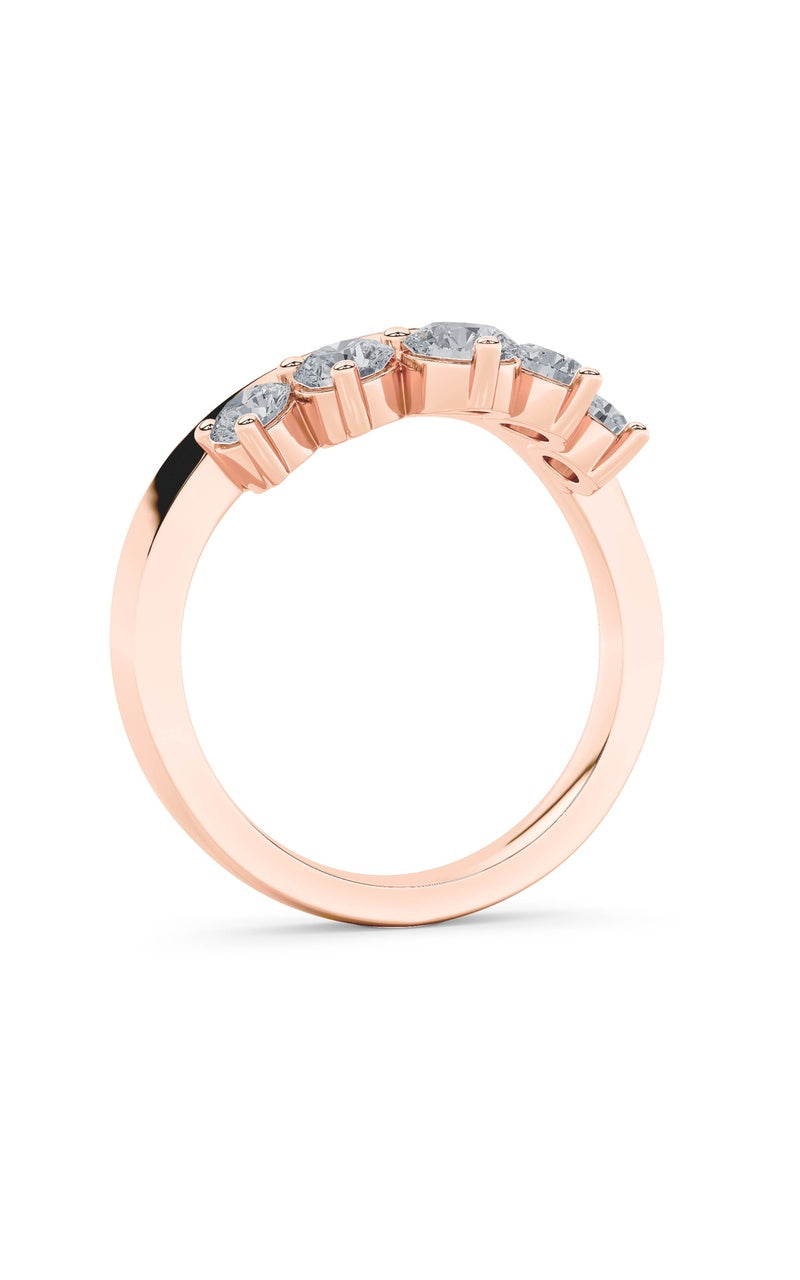 1CTW Round Shaped Lab Grown Diamond (F/VS) Fancy Contour Ring in 14K Gold