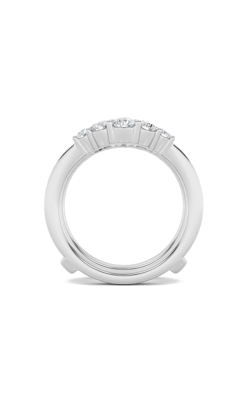 1Cttw Round Shaped Lab Grown Diamond (F/VS) InsertJacket Ring in 14K Gold