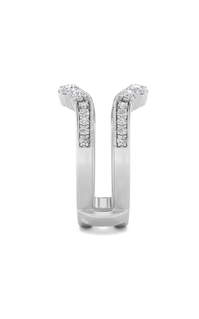 1CTW Round Shaped Lab Grown Diamond (F/VS) Insert Jacket Ring in 14K Gold
