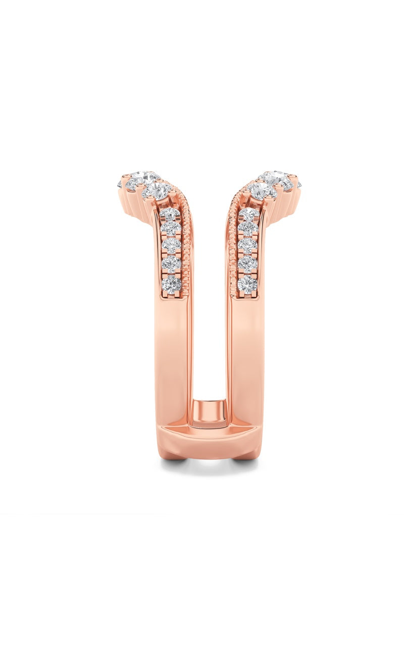 1CTW Round Shaped Lab Grown Diamond (F/VS) Insert Jacket Ring in 14K Gold