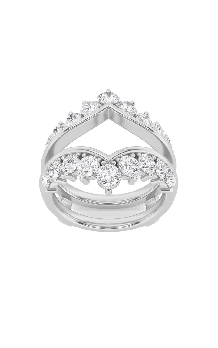 2Cttw Round Shaped Lab Grown Diamond (F/VS) InsertJacket Ring in 14K Gold